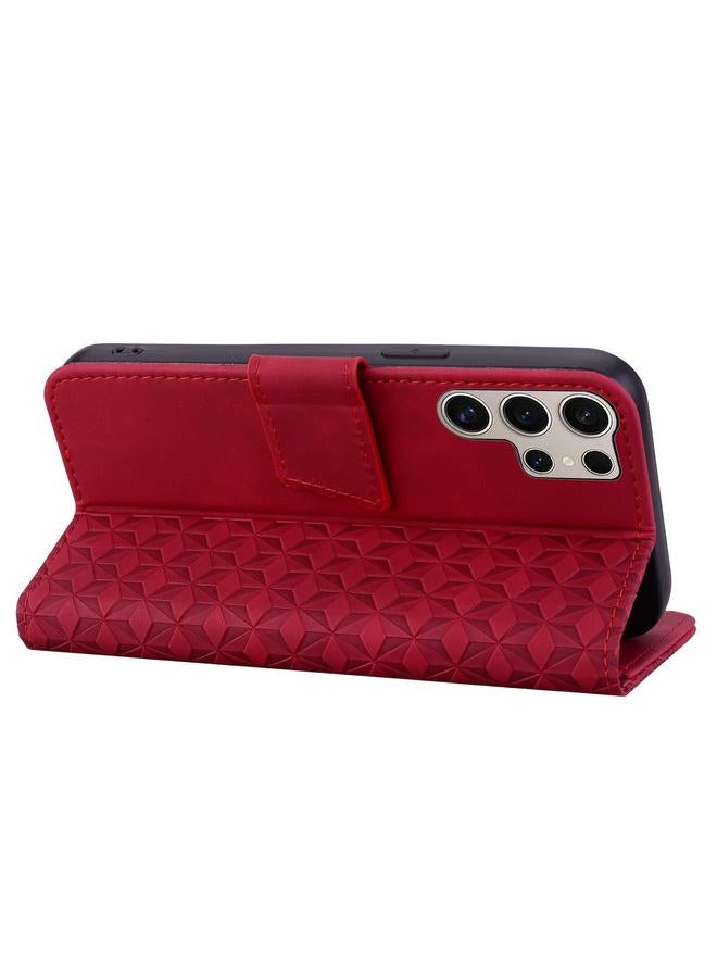 اس-توب جراب لهاتف Samsung Galaxy S25 Ultra 5G مصنوع من الجلد مع مشبك ماسي وحزام حول الرقبة - Image 5