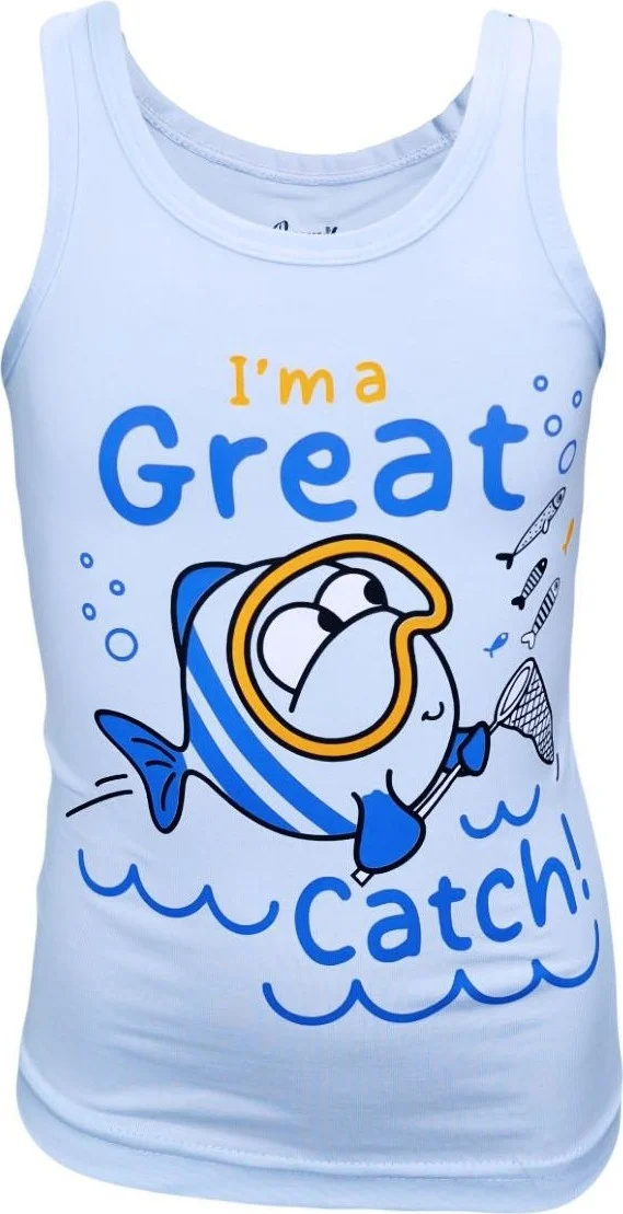 Onurel 5-Piece Fish Printed Boy Lycra Colorful Undershirt