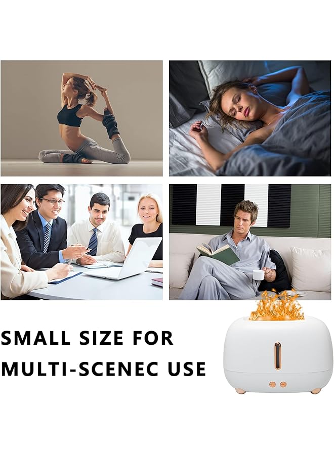 إيروريكس مرطب هواء متعدد الألوان مع موزع للزيوت العطرية العطرية مع حماية إيقاف التشغيل التلقائي بدون ماء، موزع هواء ناري للمنزل والمكتب وغرفة النوم وأجواء مريحة، أبيض - Image 5