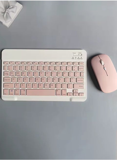 Rechargeable Wireless Keyboard and Mouse Kit Multi-Device Compatible with iOS Android Windows Quiet Scissor Switch Keys Long Battery Life Fast Charging Ideal for Tablets Laptops and Smartphones