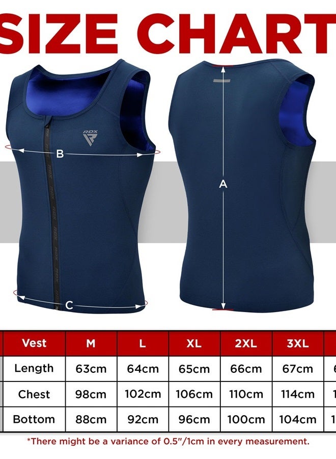 Rdx Men Sauna Vest, Sweat Workout Shirt for Weight loss, Waist Trainer, Corset, Compression Body Shaper Zipper and Seamless - Image 3