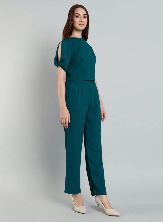 ميش طقم بلوزة بأكمام منتفخة مع بنطال