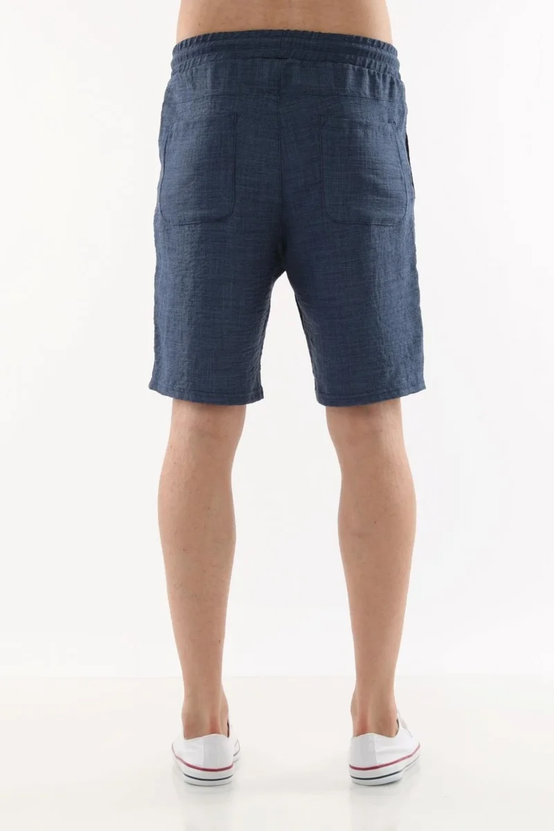 Cedy Denim Synthetic Linen High Waist Elastic, Loose Cut Men's Shorts C348