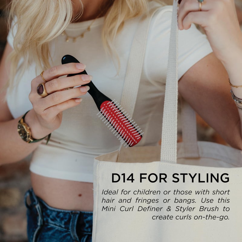 Denman Curly Hair Brush D14 (Black) 5 Row Styling Brush for Detangling, Separating, Shaping and Defining Curls, Fringes & Bangs - For Women and Men - Image 4