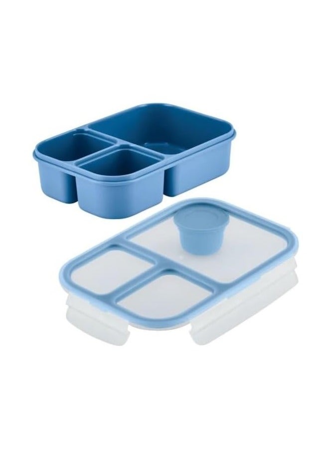 لوك آند لوك علبة غداء لوك لوك تو جو 980 مل باللون الأزرق - مقاومة للتسرب، صغيرة الحجم، آمنة للاستخدام في الميكروويف - Image 3