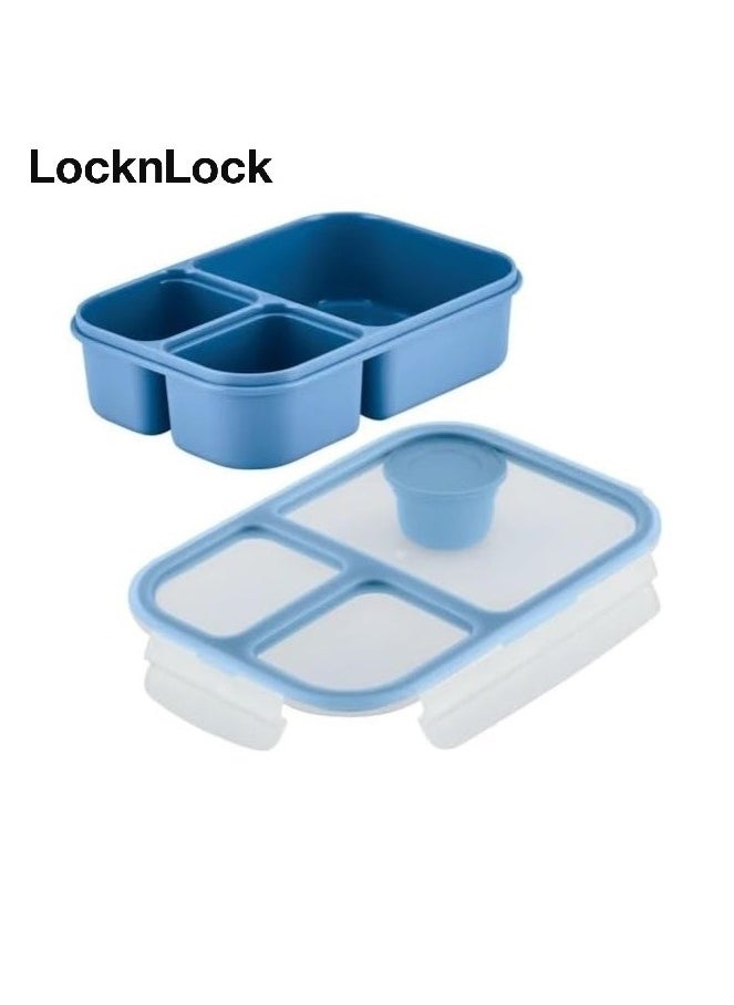 LOCK & LOCK - LocknLock To Go Lunchbox 980ml Blue - Leak-Proof, Compact, Microwave Safe - Image 1