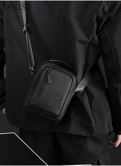 DUNISO Mens Crossbody Bag Shoulder Bag with Adjustable Strap and Top Handle Multi-layer Functional New Trends Fashion Handbag Black  - Image 5
