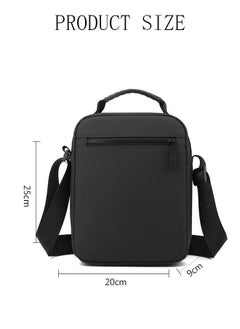 DUNISO Mens Crossbody Bag Shoulder Bag with Adjustable Strap and Top Handle Multi-layer Functional New Trends Fashion Handbag Black  - Image 4