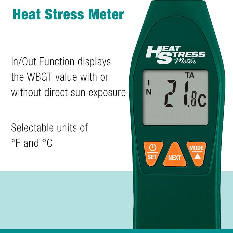 Extech HT30 Heat Stress WBGT Meter - Accurate Temperature and Humidity Measurement Device - Image 5