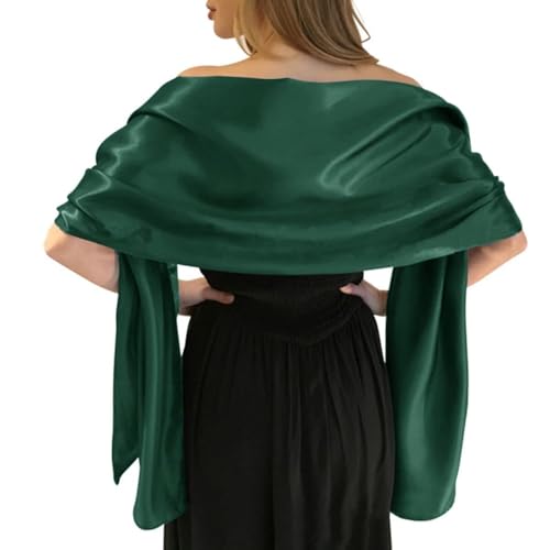 MLMW Emerald Green Shawl Wraps for Women Evening Dresses Satin Formal Shawl Wraps Dressy Extra Long for Wedding Party Bridesmaid Bridal Shower Baby Shower Birthday - Image 1