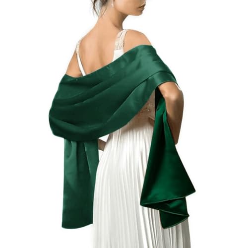 MLMW Emerald Green Shawl Wraps for Women Evening Dresses Satin Formal Shawl Wraps Dressy Extra Long for Wedding Party Bridesmaid Bridal Shower Baby Shower Birthday - Image 2