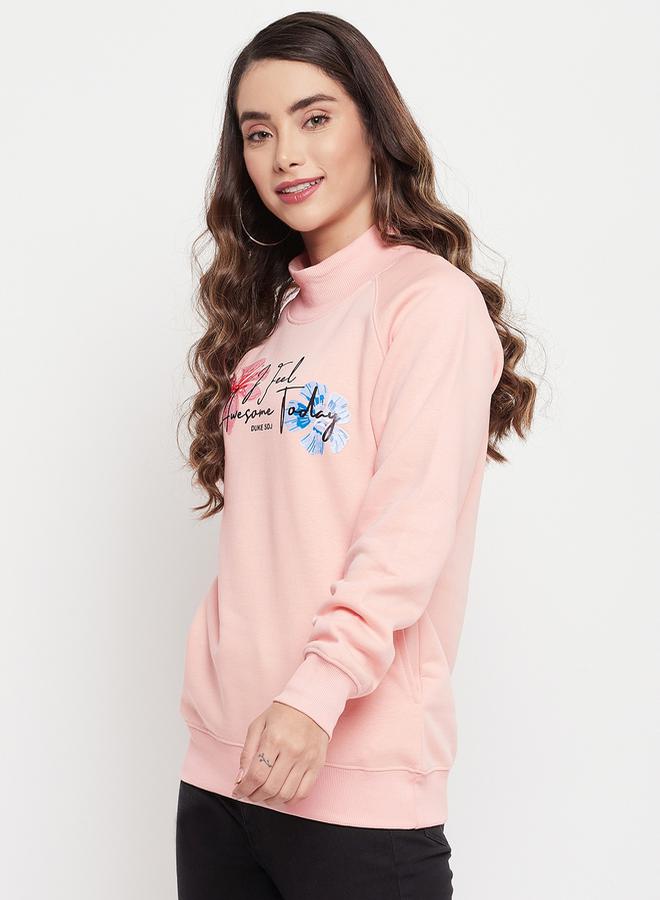 DUKE Front Graphic Print High Neck Sweatshirt by Styli  - Image 3