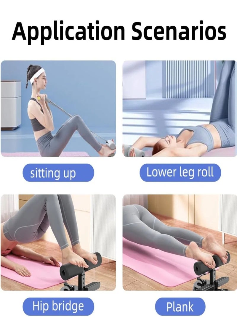 تشو داي جهاز مساعد لتدريب عضلات البطن، جهاز تدريب متعدد الوظائف قابل للتعديل، تدريب كامل لعضلات الجسم للبنات والرجال، جهاز تمرين الجلوس، معدات لياقة بدنية محمولة للمنزل والصالة الرياضية، مع كوبين شفط وشريط مقاومة - Image 4