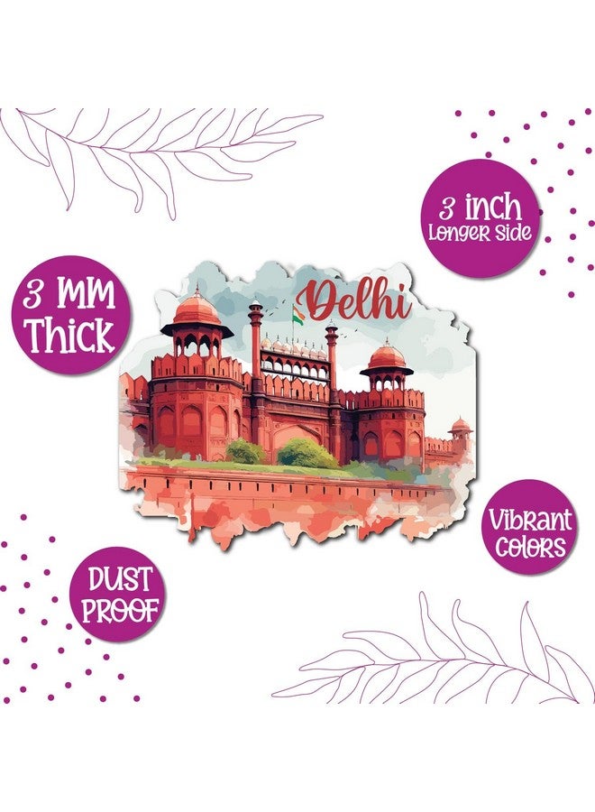 Bhai Please Delhi Red Fort City Wooden Fridge Magnet (Pack of 1) | Place, City, State, Souvenir, Destinations, Travel, Adventure Fridge Decorations | Gift for Friends, Colleagues, Foreign Delegates | - Image 4
