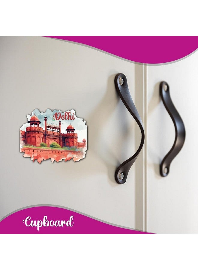 Bhai Please Delhi Red Fort City Wooden Fridge Magnet (Pack of 1) | Place, City, State, Souvenir, Destinations, Travel, Adventure Fridge Decorations | Gift for Friends, Colleagues, Foreign Delegates | - Image 2