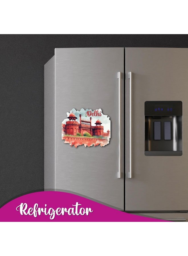 Bhai Please Delhi Red Fort City Wooden Fridge Magnet (Pack of 1) | Place, City, State, Souvenir, Destinations, Travel, Adventure Fridge Decorations | Gift for Friends, Colleagues, Foreign Delegates | - Image 3