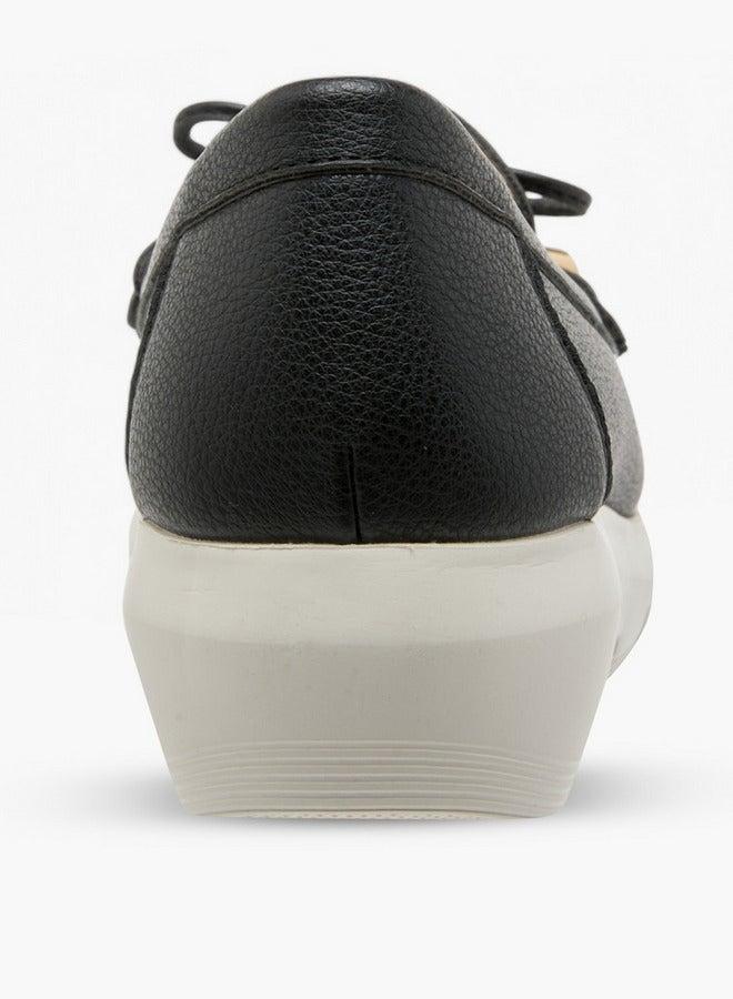 Le Confort Bow Accent Slip-On Moccasins with Wedge Heels - Image 5