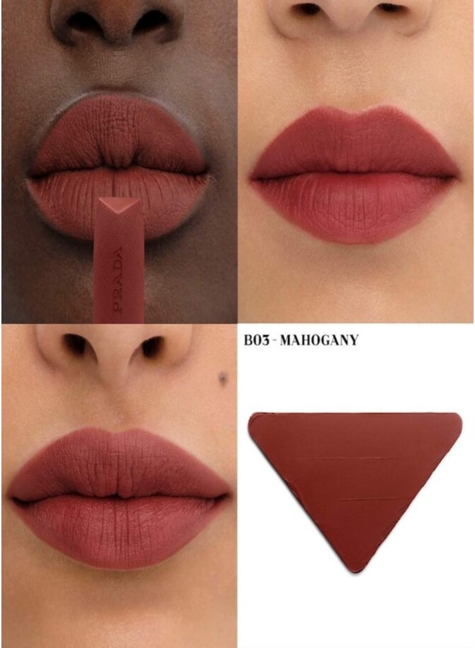 Prada Monochrome Hyper Matte Refillable Lipstick 3.9g  B03 | Long-Wear Velvet Matte Lipstick - Image 2
