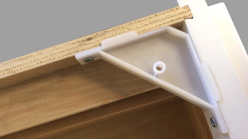 BERTA 20-Pack, 90 Degree Cabinet Triangle Bracket, Plastic White Corner Support Braces - Image 5