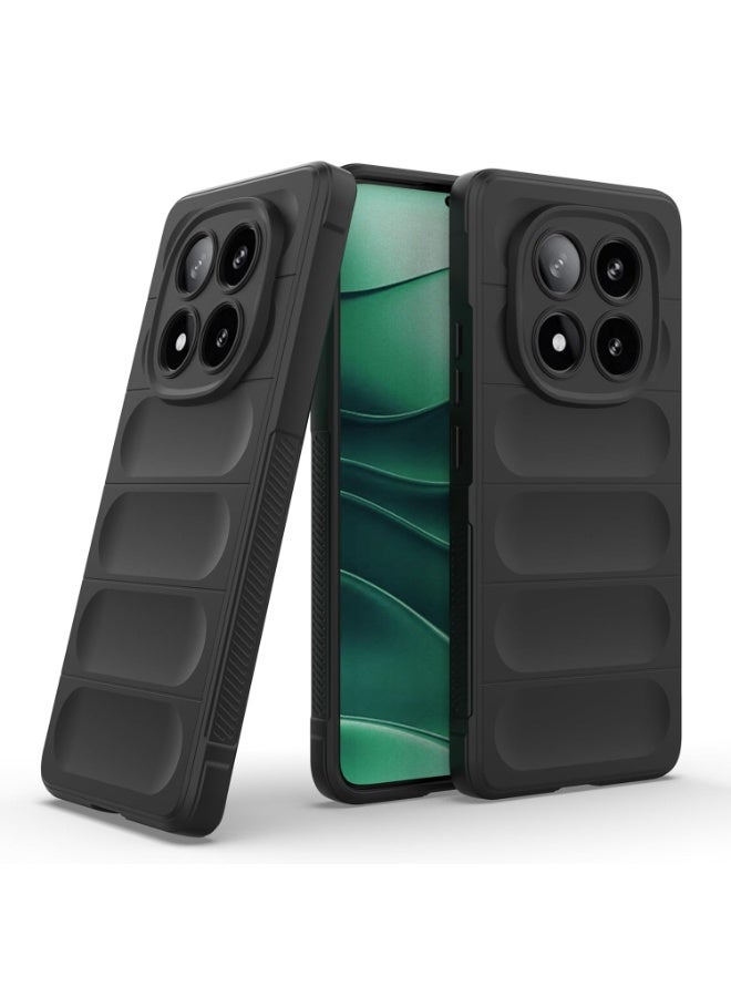 Premium Protection Back Silicone Case Compatible with Xiaomi Redmi note 14 Pro 5G/Poco X7 5G Magic Shield Shockproof Case with Camera Protection (Black) - Image 1