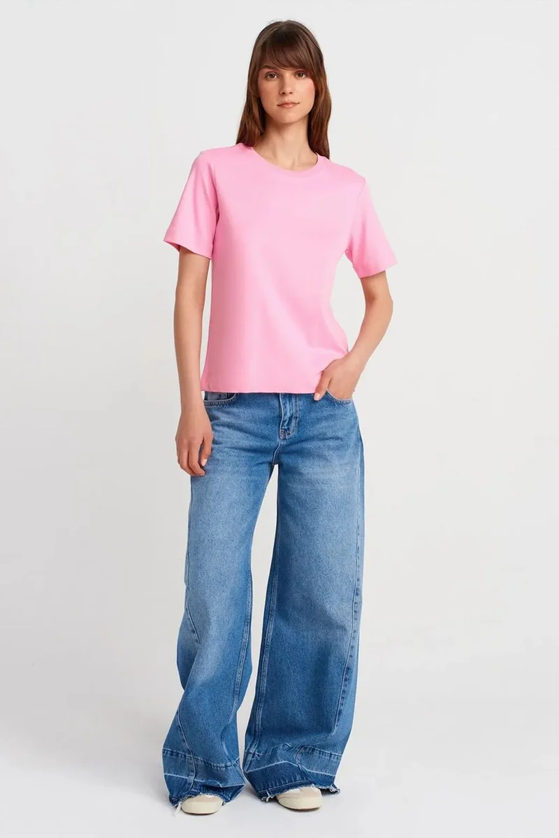 Dilvin Blush Pink DILVIN Women's Cotton Crew Neck T-Shirt for Women | Best Price UAE