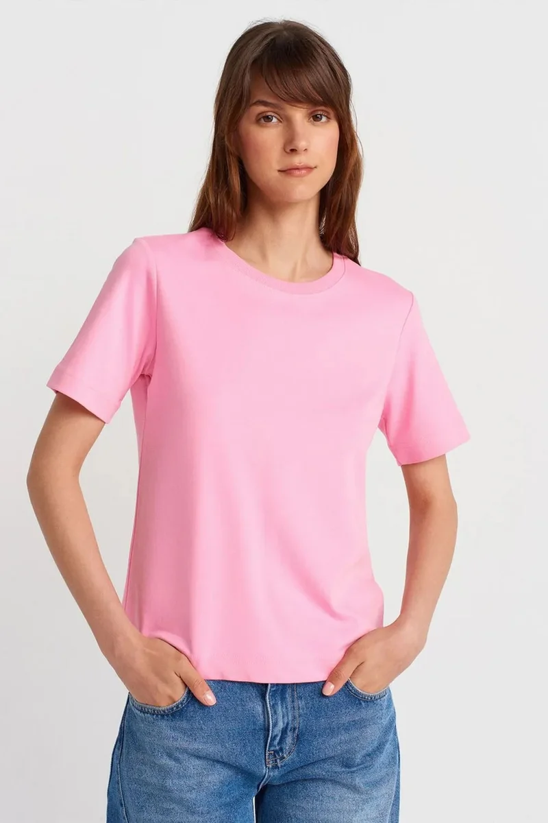DILVIN Women's Cotton Crew Neck T-Shirt
