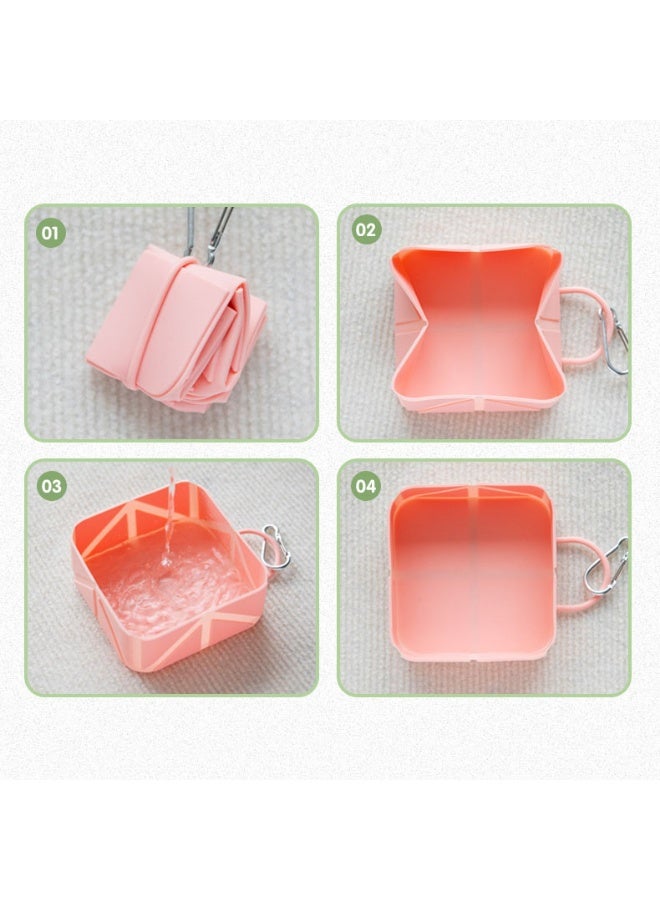 وعاء كلب قابل للطي من السيليكون مع قابس، وعاء طعام وشراب قابل للحمل سعة 350 مل لرحلة، تسلق الجبال، رحلة مخيّم. - Image 4