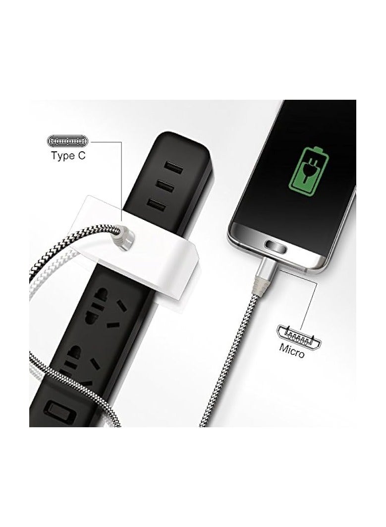 Fasgear USB C to Micro USB Cable [2m] Nylon Braided Type C to Micro USB Cord Compatible with Galaxy S7/S7, HTC One/10 and More (2m, - Image 4