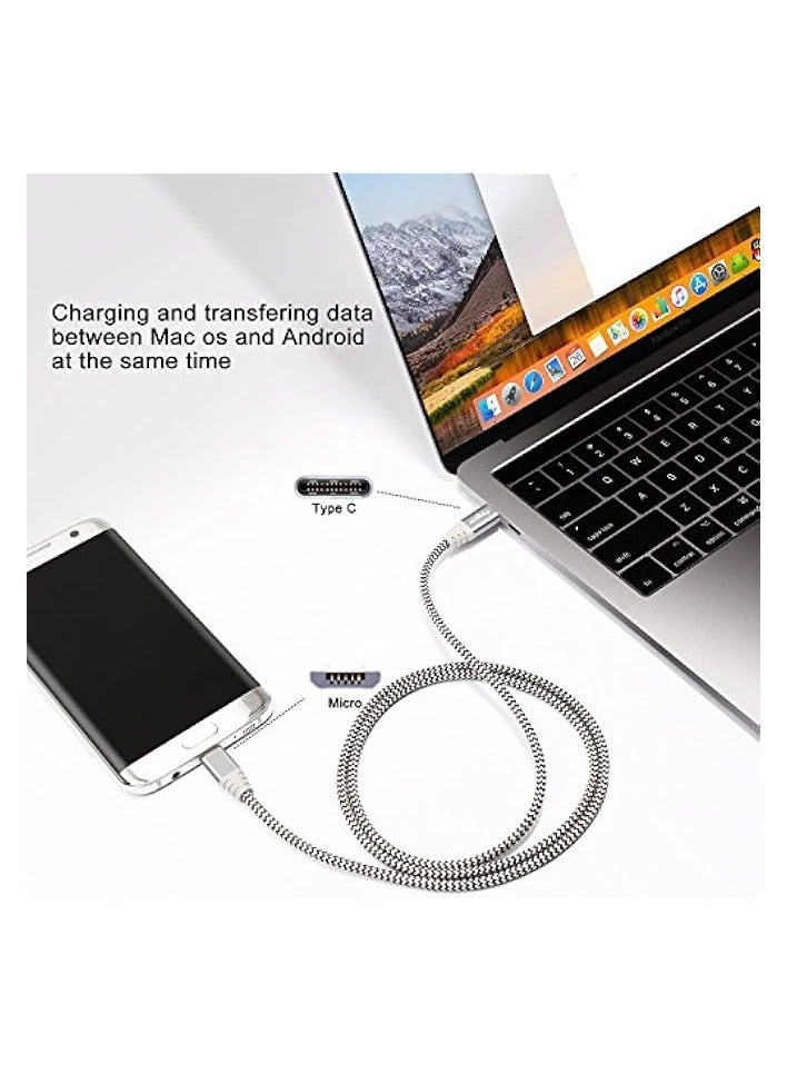 Fasgear USB C to Micro USB Cable [2m] Nylon Braided Type C to Micro USB Cord Compatible with Galaxy S7/S7, HTC One/10 and More (2m, - Image 5