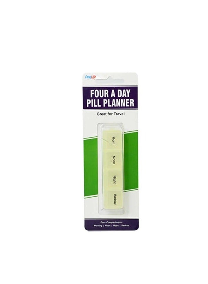 إيزي لايف مخطط منظم لحبوب الدواء الأربعة المقسمة، خالٍ من مادة BPA