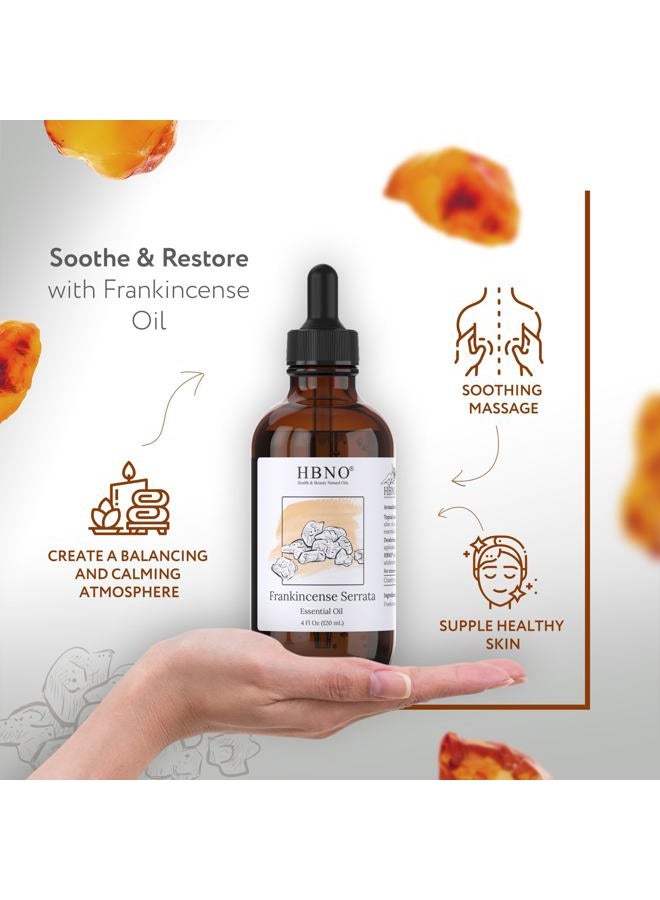 hbno California Bottled Frankincense Essential Oil (Serrata) 4 fl oz (120ml) - Natural & Premium Grade Frankincense Oil Essential Oil, - Image 2