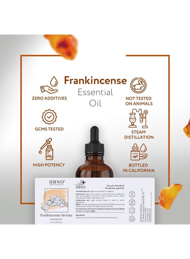 hbno California Bottled Frankincense Essential Oil (Serrata) 4 fl oz (120ml) - Natural & Premium Grade Frankincense Oil Essential Oil, - Image 4