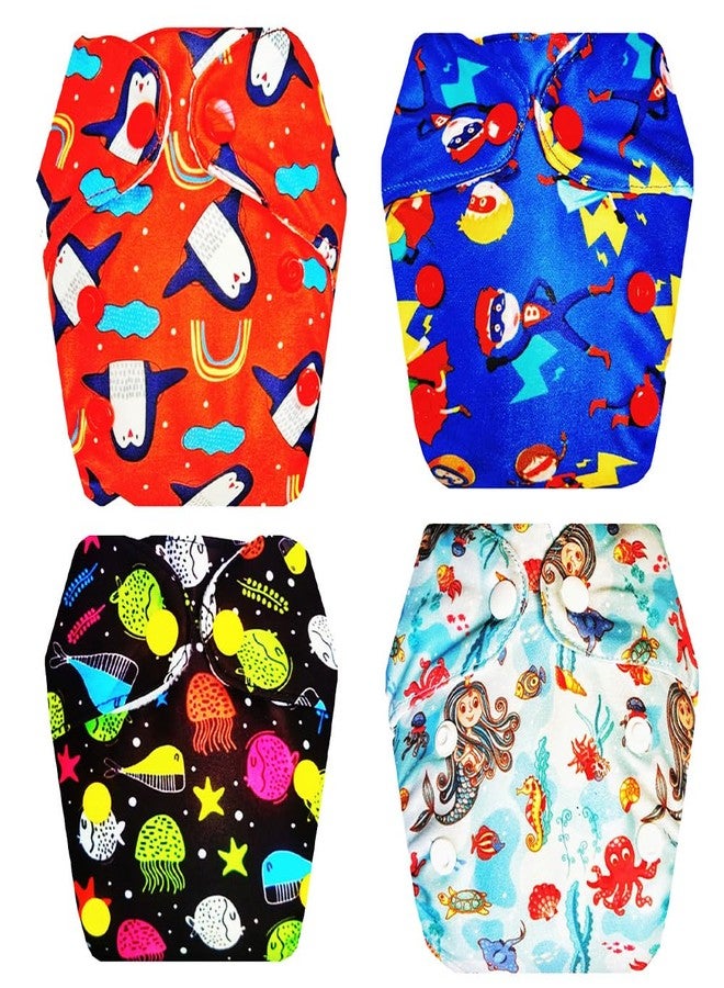 Dumbledo Premium Newborn Cloth Diaper with Integrated Insert (Pack of 4) | Snug Fit | Breathable | Quick Dry | Ideal for Toddlers | 0 - 4 Months | Unisex Baby - Image 1