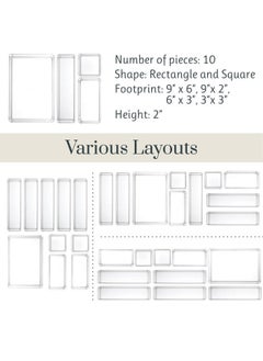 STORi SimpleSort 10-Piece Stackable Clear Drawer Organizer Set | Multi-size Trays | Makeup Vanity Storage Bins and Office Desk Drawer Dividers | Made in USA  - Image 5
