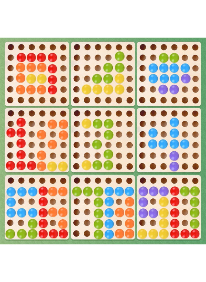 Supply Wooden Colorful Large Particle Button Patch Mushroom Nail Cartoon Animal Cognitive Diy Puzzle Toy-Color:OK-Mushroom Spelling  - Image 5