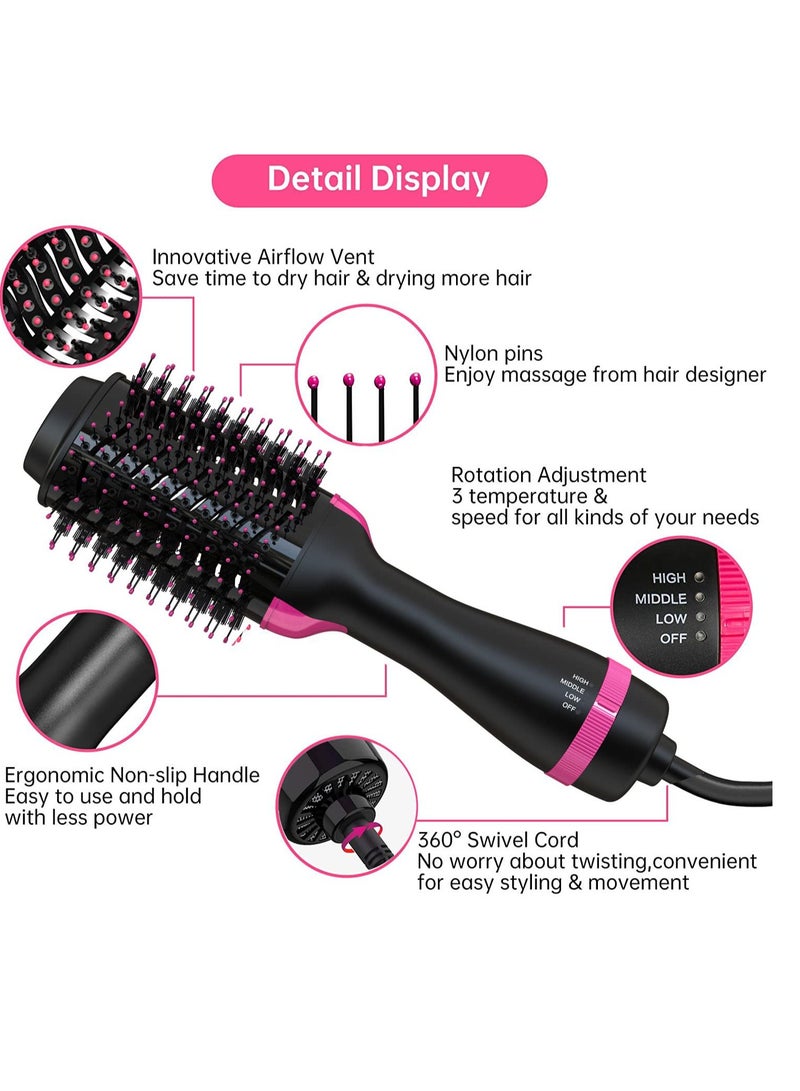Excefore Hair Dryer Brush, One-Step Blow Dryer Brush for Styling and Frizz Control, Negative Ionic Hot Air Brush Volumizer Ceramic, 4 in 1 Hair Dryer and Styler Volumizer with Negative Ion - Image 5