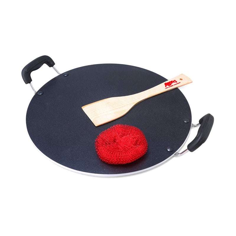 Anjali Aluminium Flat Deluxe Tawa, Black - Image 4