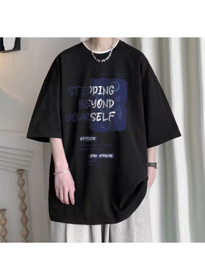 Simple Korean Style Short Sleeve T-Shirt – Hong Kong Style, Loose Casual