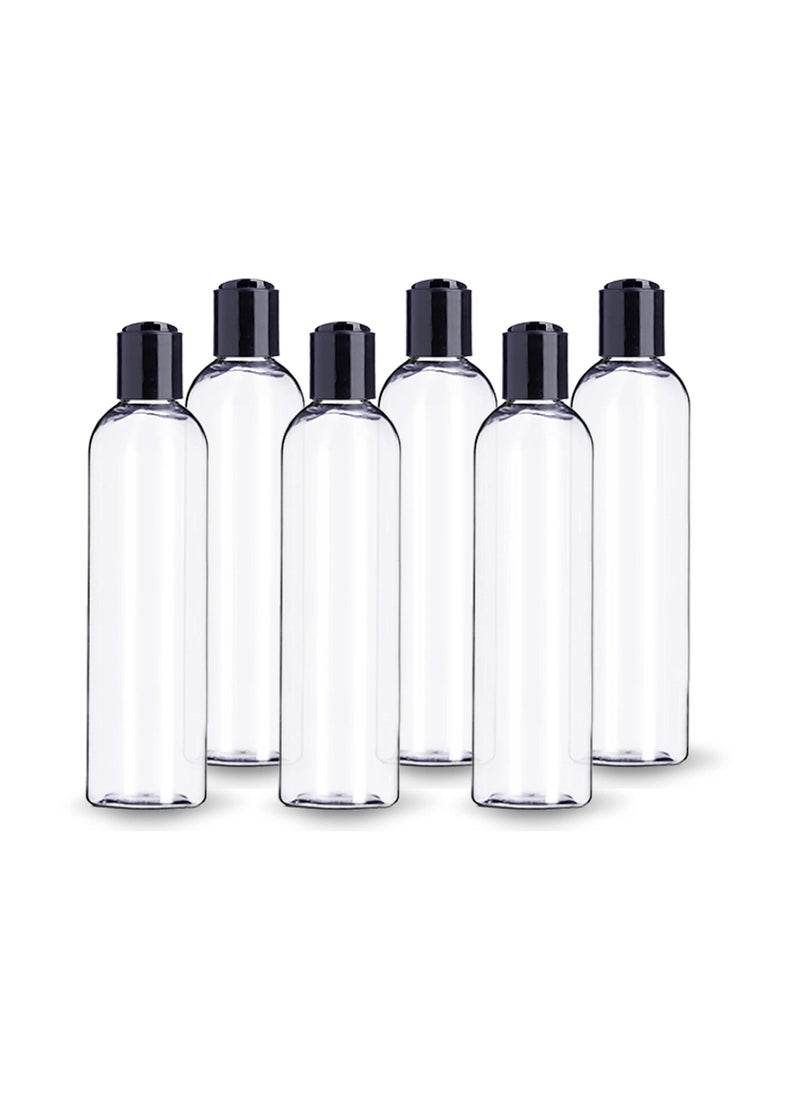 200ml Clear Plastic Bottles (Pack of 6) - Refillable Containers for Shampoo, Lotions, Cream - Black Disc Top Caps, BPA Free - pzsku/Z9C64105C6E61DAA5FF43Z/45/_/1710652322/082e34dd-69bc-4442-8e2e-37931c74192c