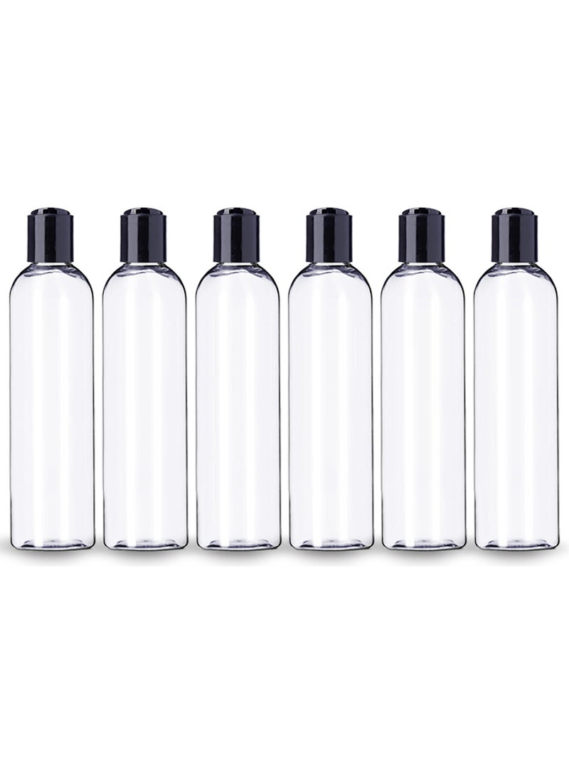 200ml Clear Plastic Bottles (Pack of 6) - Refillable Containers for Shampoo, Lotions, Cream - Black Disc Top Caps, BPA Free - pzsku/Z9C64105C6E61DAA5FF43Z/45/_/1710652333/b69e58cd-17a5-4bff-b947-5812ebe9f18d