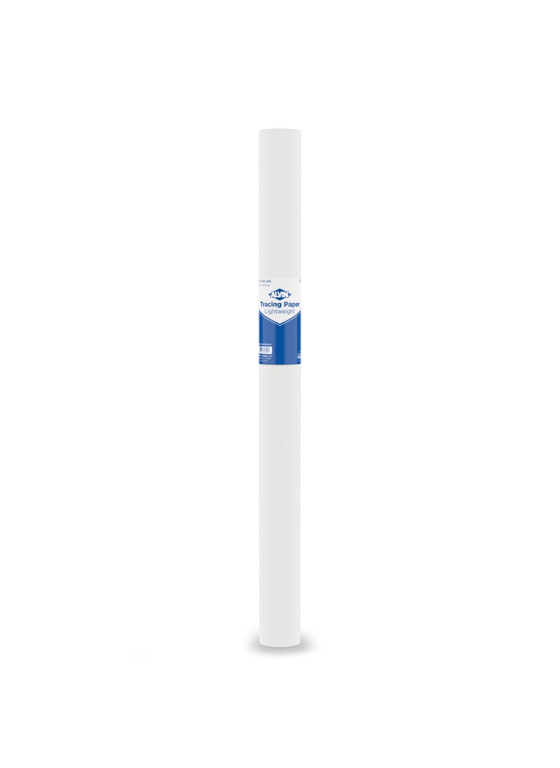 Alvin ALVIN 55WJ Lightweight Tracing Paper Roll White Suitable with Ink Charcoal Felt Tip Pen for Sketching or Detailing  24 Inches 50 Yards 1inch Core 