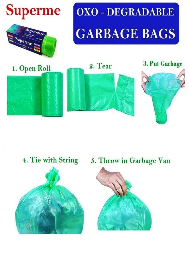 Superme Bin Liners | Trash Bags | Garbage Bags |LARGE Size| 24 x 32 inches |Pack of 3 Rolls| 45 Pieces | Bathroom Wastebasket | Trash Liner for Kitchen Home Bedroom Office - Image 4