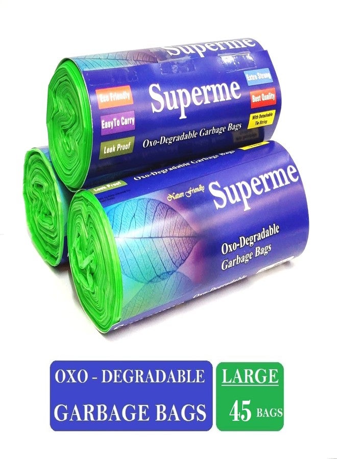 Superme Bin Liners | Trash Bags | Garbage Bags |LARGE Size| 24 x 32 inches |Pack of 3 Rolls| 45 Pieces | Bathroom Wastebasket | Trash Liner for Kitchen Home Bedroom Office - Image 2