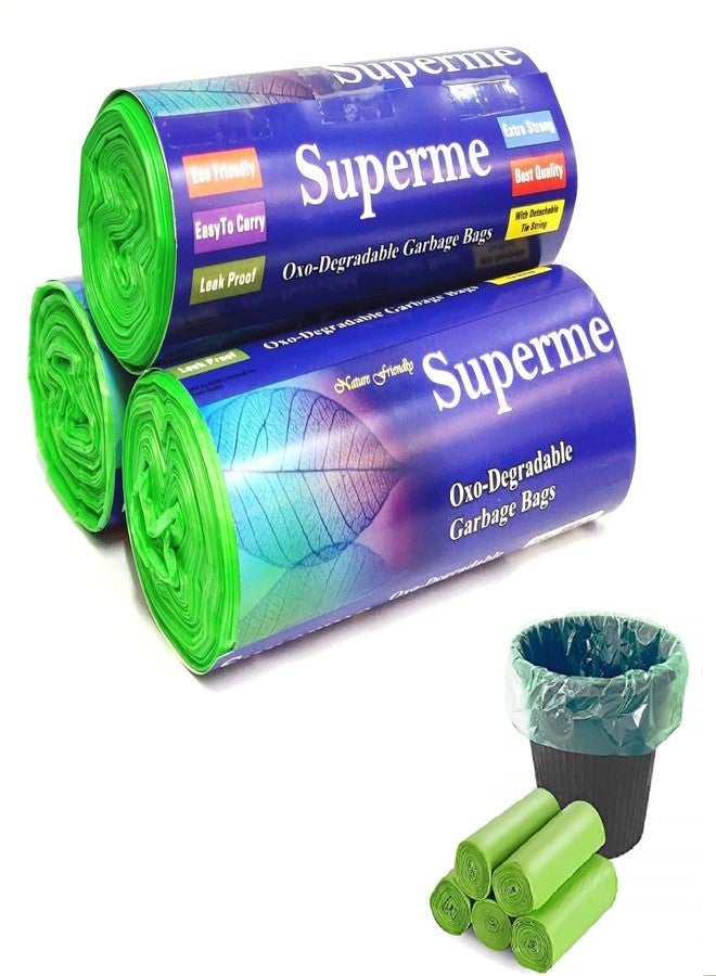 Superme Bin Liners | Trash Bags | Garbage Bags |LARGE Size| 24 x 32 inches |Pack of 3 Rolls| 45 Pieces | Bathroom Wastebasket | Trash Liner for Kitchen Home Bedroom Office - Image 1