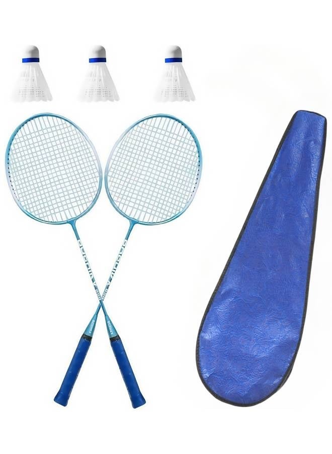 ليشا طقم مضربان لتنس الريشة مع 3 كرات ريشة الريشة وحقيبة حمل واحدة، ألعاب كرة الريشة في الفناء الخلفي للأماكن الخارجية والحديقة والشاطئ، لعبة ممتعة للعائلة - Image 1