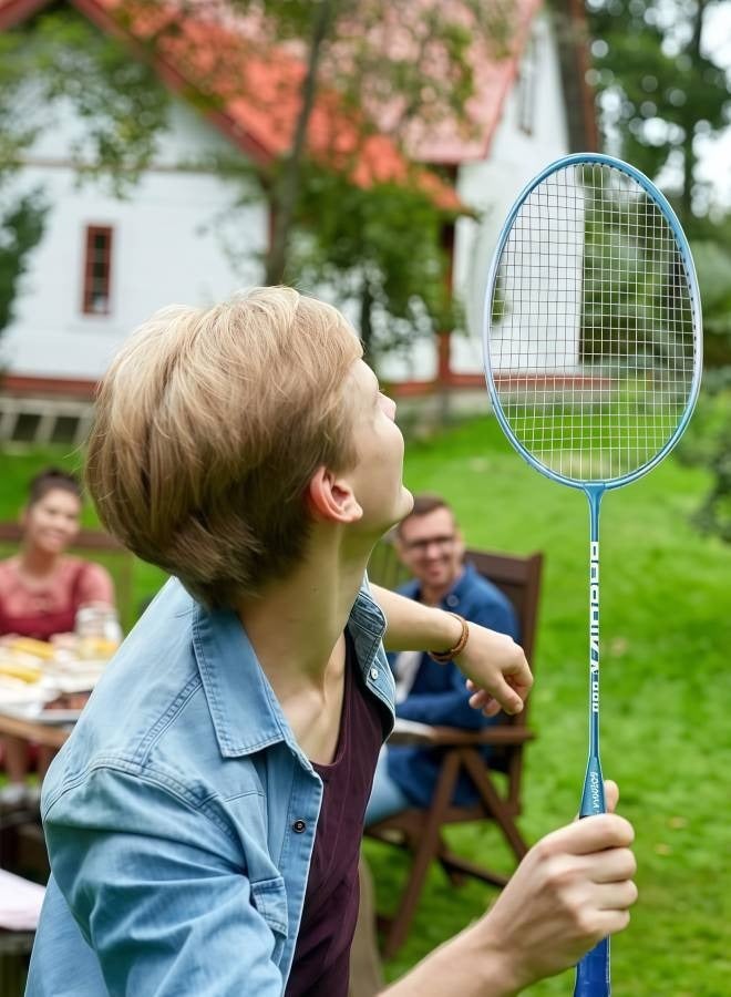 ليشا طقم مضربان لتنس الريشة مع 3 كرات ريشة الريشة وحقيبة حمل واحدة، ألعاب كرة الريشة في الفناء الخلفي للأماكن الخارجية والحديقة والشاطئ، لعبة ممتعة للعائلة - Image 5