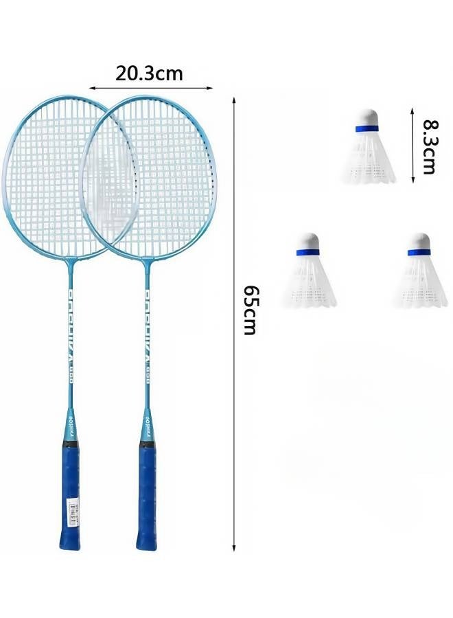 ليشا طقم مضربان لتنس الريشة مع 3 كرات ريشة الريشة وحقيبة حمل واحدة، ألعاب كرة الريشة في الفناء الخلفي للأماكن الخارجية والحديقة والشاطئ، لعبة ممتعة للعائلة - Image 4