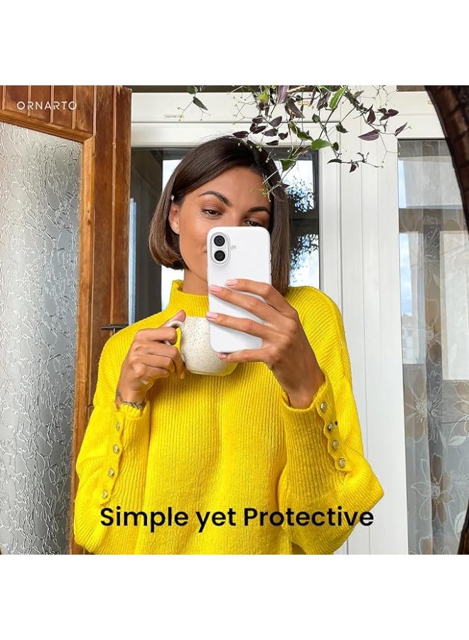 جراب متوافق مع iPhone 17 مقاس 6.3 بوصة، جراب هاتف نحيف من السيليكون السائل بثلاث طبقات مغطى بالكامل بجل ناعم مطاطي وغطاء واقٍ مقاس 6.3 بوصة، أبيض - Image 4