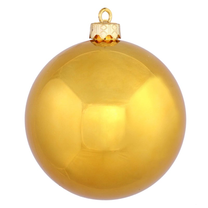 Vickerman Vickerman Shatterproof Shiny Ball Ornaments 32 per Box 3 Antique Gold