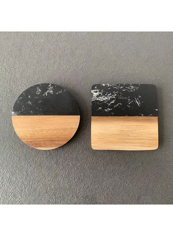 مجموعة مساطر رخامية مربعة سوداء بقطر 3.94 بوصة، مثالية لديكور المنزل وهدايا العطلات - Image 3